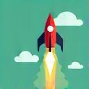 Game Publishing Icon - Rocket launching
