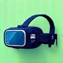 VR/AR Development Icon - VR headset and augmented reality overlay